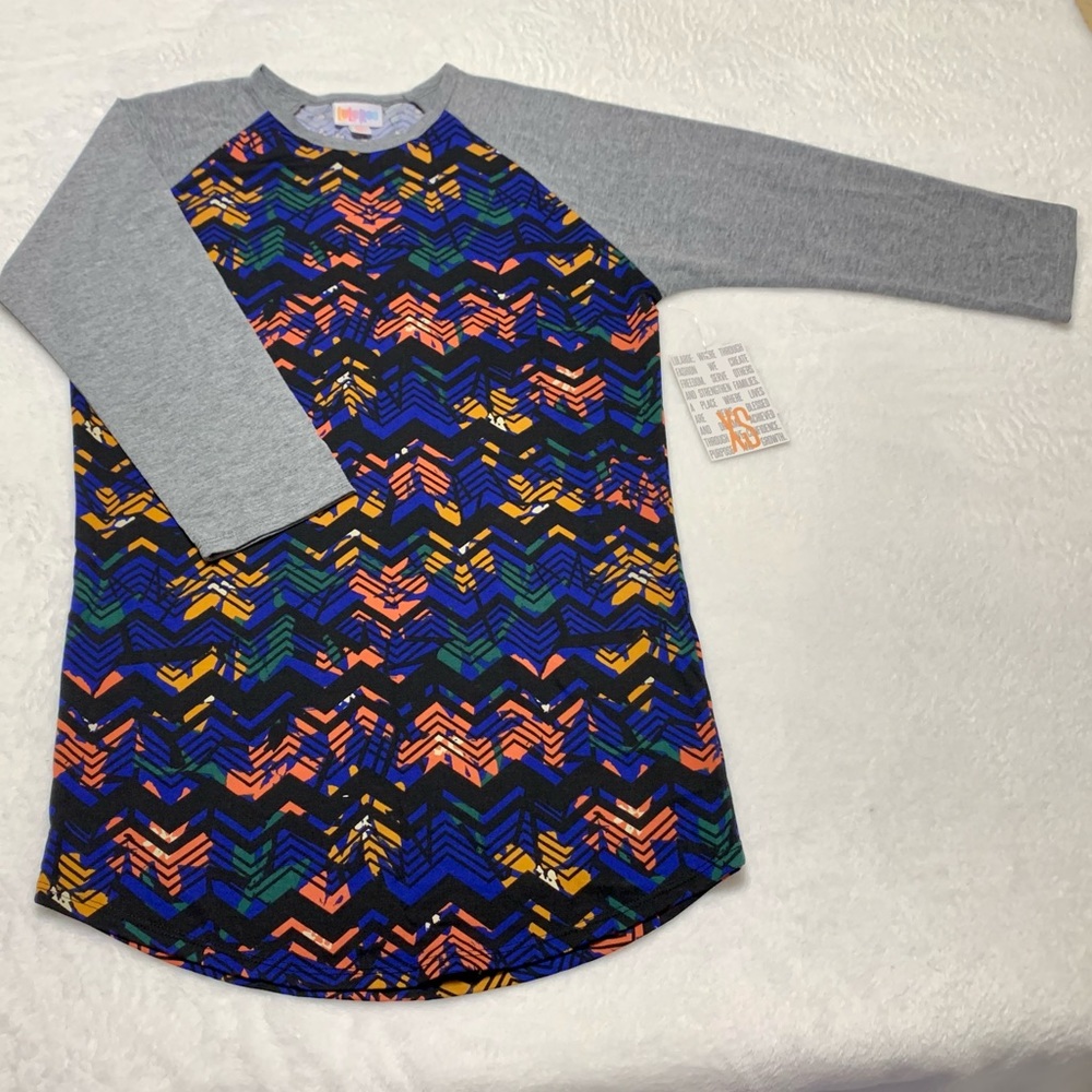 LuLaRoe XS Floral Randy Baseball Tee